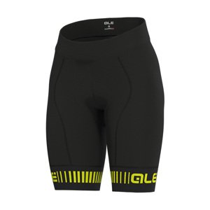 ALÉ Cyklistické nohavice krátke bez trakov - STRADA LADY - čierna/žltá XL