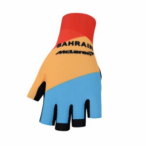 BONAVELO Cyklistické rukavice krátkoprsté - BAHRAIN MCLAREN - červená/žltá S