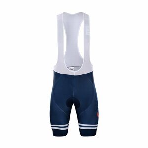 BONAVELO Cyklistické nohavice krátke s trakmi - TREK 2020 - modrá XS