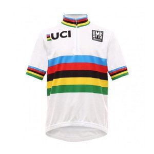 SANTINI Cyklistický dres s krátkym rukávom - UCI KIDS - viacfarebná/biela 5Y