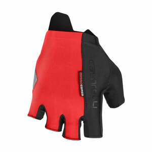 CASTELLI Cyklistické rukavice krátkoprsté - ROSSO CORSA ESPRESSO - čierna/červená S