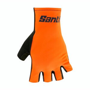 SANTINI Cyklistické rukavice krátkoprsté - ISTINTO - čierna/oranžová S