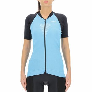 UYN Cyklistický dres s krátkym rukávom - GRANFONDO LADY - antracitová/svetlo modrá
