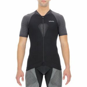 UYN Cyklistický dres s krátkym rukávom - BIKING GRANFONDO - šedá/čierna 2XL