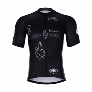 HOLOKOLO Cyklistický dres s krátkym rukávom - BLACK OUT - čierna/biela 2XS