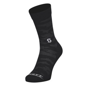 SCOTT Cyklistické ponožky klasické - AS TRAIL CAMO CREW  - čierna 45-47