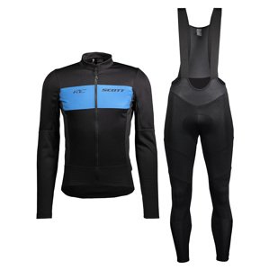 SCOTT Cyklistická zimná bunda a nohavice - RC WARM HYBRID WB - modrá/čierna