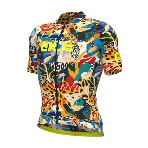 ALÉ Cyklistický dres s krátkym rukávom - PR-R KENYA - žltá/oranžová/modrá/zelená/čierna 4XL
