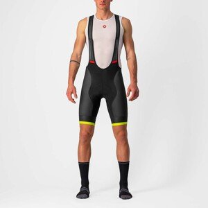 CASTELLI Cyklistické nohavice krátke s trakmi - COMPETIZIONE KIT - čierna/žltá 2XL