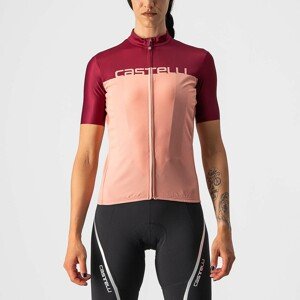 CASTELLI Cyklistický dres s krátkym rukávom - VELOCISSIMA LADY - bordová/ružová