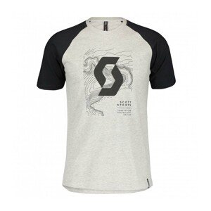 SCOTT Cyklistické tričko s krátkym rukávom - ICON RAGLAN SS - čierna/šedá S