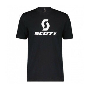 SCOTT Cyklistické tričko s krátkym rukávom - ICON SS - biela/čierna L