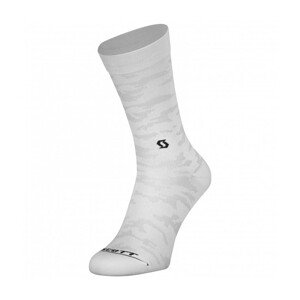 SCOTT Cyklistické ponožky klasické - TRAIL CAMO CREW - biela/šedá 42-44