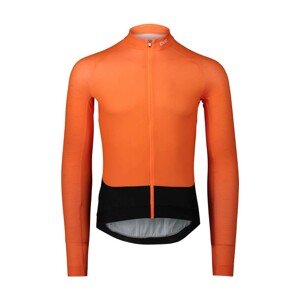 POC Cyklistický dres s dlhým rukávom letný - ESSENTIAL ROAD - čierna/oranžová XL