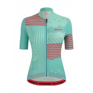 SANTINI Cyklistický dres s krátkym rukávom - GIADA OPTIC LADY - modrá/ružová XS