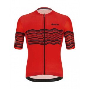 SANTINI Cyklistický dres s krátkym rukávom - TONO PROFILO - červená/čierna 2XL