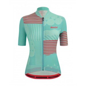 SANTINI Cyklistický dres s krátkym rukávom - GIADA OPTIC LADY - ružová/modrá S
