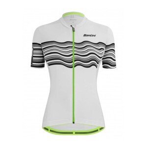 SANTINI Cyklistický dres s krátkym rukávom - TONO PROFILO LADY - zelená/biela/čierna 2XL