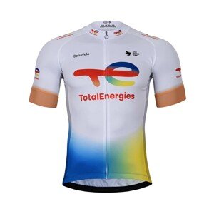BONAVELO Cyklistický dres s krátkym rukávom - TOTAL ENERGIES 2023 - modrá/biela/žltá/červená XS