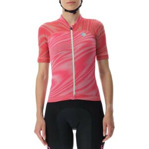UYN Cyklistický dres s krátkym rukávom - BIKING WAVE LADY - čierna/ružová XL