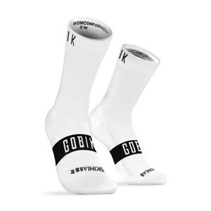 GOBIK Cyklistické ponožky klasické - PURE - biela/čierna L-XL