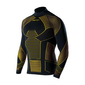 BIOTEX Cyklistické tričko s dlhým rukávom - ICEBREAK - čierna/žltá XL-2XL