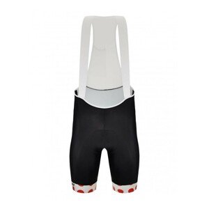 SANTINI Cyklistické nohavice krátke s trakmi - TOUR DE FRANCE 2022 - čierna/biela/červená L