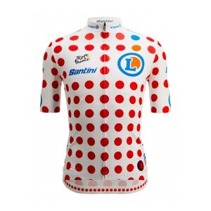 SANTINI Cyklistický dres s krátkym rukávom - TOUR DE FRANCE 2023 - červená/biela L