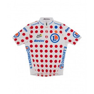 SANTINI Cyklistický dres s krátkym rukávom - TOUR DE FRANCE 2023 - biela/červená 9Y