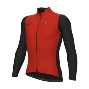 ALÉ Cyklistická zateplená bunda - FONDO 2.0 SOLID - čierna/červená 4XL