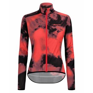 SANTINI Cyklistická vetruodolná bunda - NEBULA STORM LADY - ružová XS