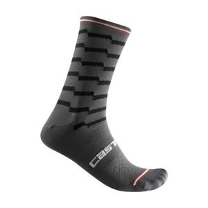CASTELLI Cyklistické ponožky klasické - UNLIMITED 18 - čierna/šedá S-M
