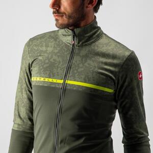 CASTELLI Cyklistická zateplená bunda - FINESTRE - zelená/žltá L
