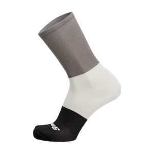 SANTINI Cyklistické ponožky klasické - BENGAL  - biela/šedá/čierna M