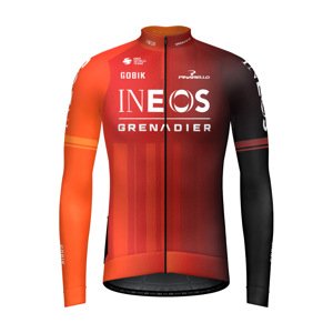 GOBIK Cyklistický dres s dlhým rukávom zimný - HYDER INEOS GRENADIERS 2024 - červená/oranžová M