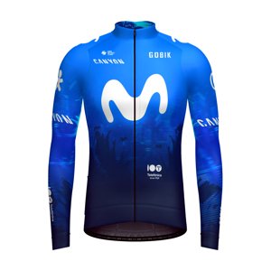 GOBIK Cyklistický dres s dlhým rukávom zimný - HYDER MOVISTAR TEAM 2024 - modrá/biela 2XL