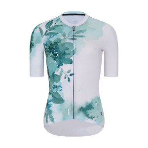 RIVANELLE BY HOLOKOLO Cyklistický dres s krátkym rukávom - FLOWERY LADY - biela/zelená 2XL