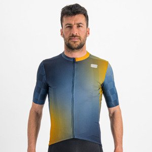 SPORTFUL Cyklistický dres s krátkym rukávom - ROCKET - modrá/žltá M