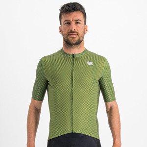 SPORTFUL Cyklistický dres s krátkym rukávom - CHECKMATE - zelená XL
