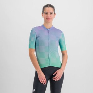 SPORTFUL Cyklistický dres s krátkym rukávom - ROCKET - fialová/svetlo zelená XS