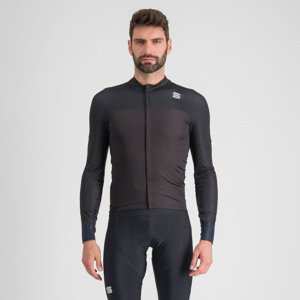 SPORTFUL Cyklistický dres s dlhým rukávom zimný - BODYFIT PRO - čierna/hnedá 2XL