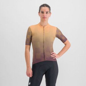 SPORTFUL Cyklistický dres s krátkym rukávom - ROCKET - béžová/fialová L