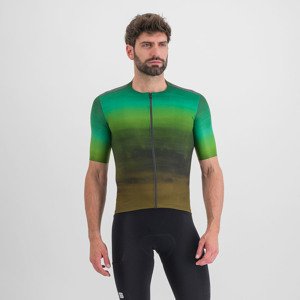 SPORTFUL Cyklistický dres s krátkym rukávom - FLOW SUPERGIARA - zelená/hnedá M