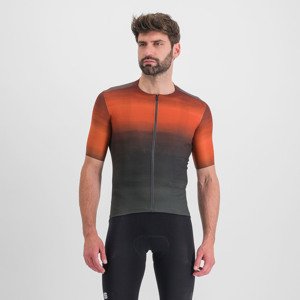 SPORTFUL Cyklistický dres s krátkym rukávom - FLOW SUPERGIARA - oranžová/šedá