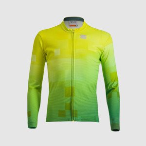 SPORTFUL Cyklistický dres s dlhým rukávom zimný - KID THERMAL - žltá/zelená 10Y