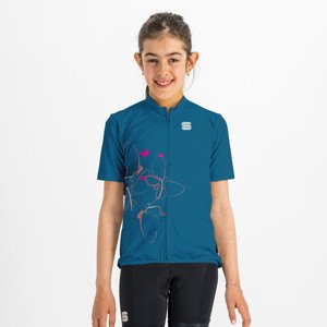 SPORTFUL Cyklistický dres s krátkym rukávom - CHECKMATE - modrá 10Y