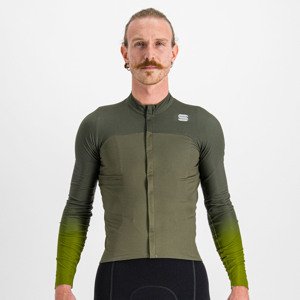 SPORTFUL Cyklistický dres s dlhým rukávom zimný - BODYFIT PRO - zelená XL