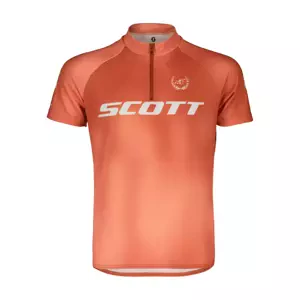 SCOTT Cyklistický dres s krátkym rukávom - RC PRO JR - oranžová 140 cm