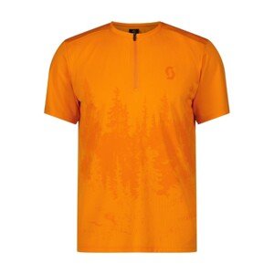 SCOTT Cyklistický dres s krátkym rukávom - TRAIL FLOW ZIP W - oranžová S