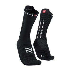 COMPRESSPORT Cyklistické ponožky klasické - PRO RACING V4.0 ULTRALIGHT BIKE  - čierna/biela 45-48